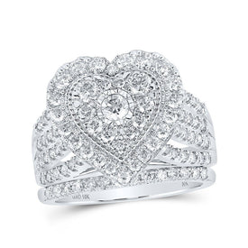 Heart's Desire Diamond Wedding Ring Band Set - Splendid Jewellery