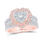 Heart's Embrace 10kt Rose Gold Diamond Wedding Ring Set - Splendid Jewellery