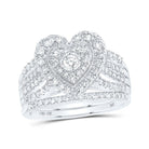 Heart's Embrace: 10kt White Gold Diamond Wedding Ring Set - Splendid Jewellery
