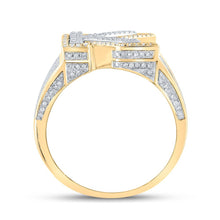 Load image into Gallery viewer, Initial Sparkle: 10kt Two - tone Gold Mens Round Diamond K Letter Ring 1 - 1/5 Cttw - Splendid Jewellery