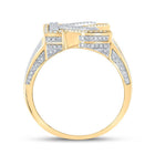 Initial Sparkle: 10kt Two - tone Gold Mens Round Diamond K Letter Ring 1 - 1/5 Cttw - Splendid Jewellery