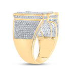 Initial Sparkle: 10kt Two-tone Gold Mens Round Diamond K Letter Ring 1-1/5 Cttw - Alternate view 3 from Splendid Jewellery