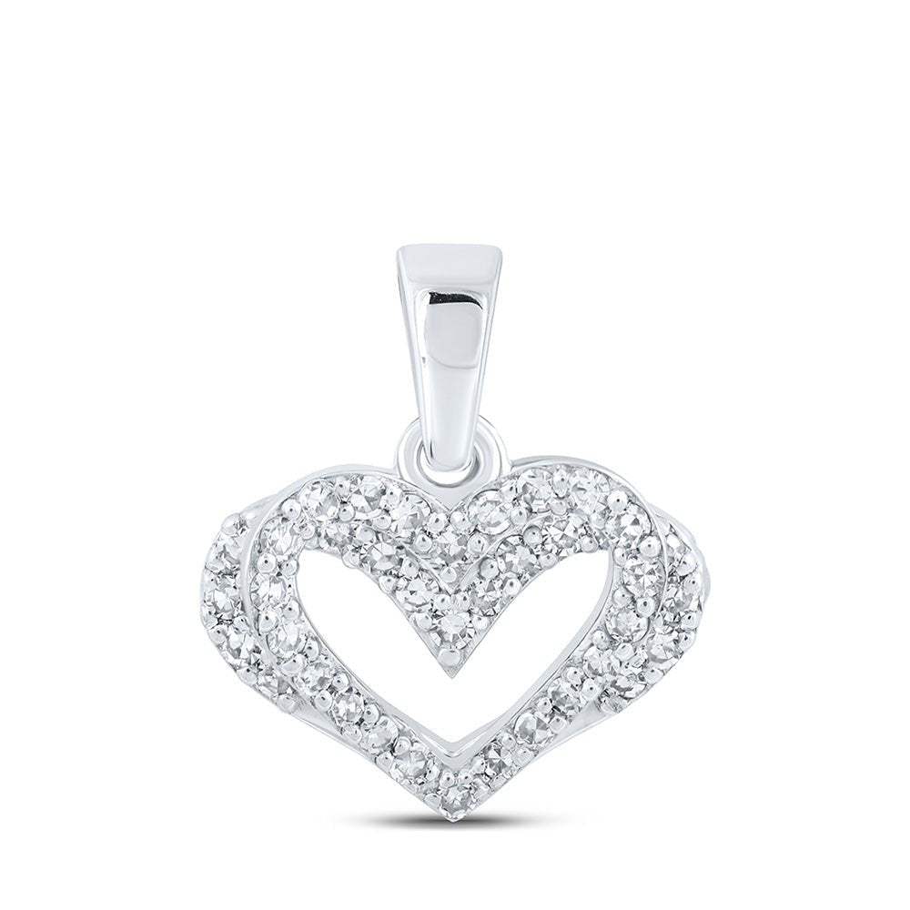 Love Sparkle: 10kt White Gold Diamond Heart Pendant - Splendid Jewellery