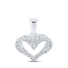 Load image into Gallery viewer, Love Sparkle: 10kt White Gold Diamond Heart Pendant - Splendid Jewellery