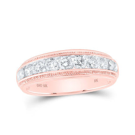 Luxurious 10kt Rose Gold Mens Diamond Band Ring - A Captivating Statement - Splendid Jewellery