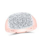 Luxurious 10kt Rose Gold Men's Diamond Fluted Cluster Ring - 1 - 1/2 Cttw by Splendid Jewellery - Splendid Jewellery