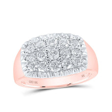 Load image into Gallery viewer, Luxurious 10kt Rose Gold Men's Diamond Fluted Cluster Ring - 1 - 1/2 Cttw by Splendid Jewellery - Splendid Jewellery