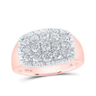 Luxurious 10kt Rose Gold Men's Diamond Fluted Cluster Ring - 1 - 1/2 Cttw by Splendid Jewellery - Splendid Jewellery