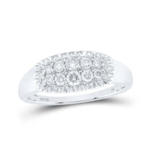 Load image into Gallery viewer, Luxurious 10kt White Gold Men's Diamond Fluted Band Ring - 1/2 Cttw - Splendid Jewellery