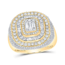 Load image into Gallery viewer, Luxurious 10kt Yellow Gold Men's Baguette Diamond Square Ring - A Dazzling Statement Piece! - Splendid Jewellery