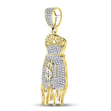 Load image into Gallery viewer, Luxurious 10kt Yellow Gold Men's Diamond Dripping Money Bag Charm Pendant - Splendid Jewellery