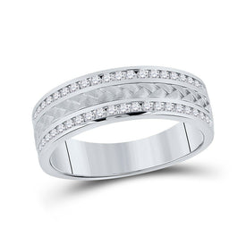 Luxurious 14kt White Gold Diamond Braided Men's Wedding Band - 1/2 Cttw - Splendid Jewellery