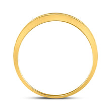 Load image into Gallery viewer, Luxurious 14kt Yellow Gold Men&#39;s Diamond Wedding Band Ring - Side View