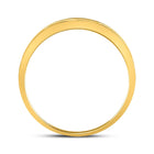 Luxurious 14kt Yellow Gold Men's Diamond Wedding Band Ring - Side View