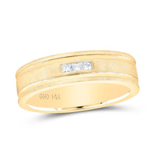 Load image into Gallery viewer, Luxurious 14kt Yellow Gold Men&#39;s Diamond Wedding Band Ring - Top View