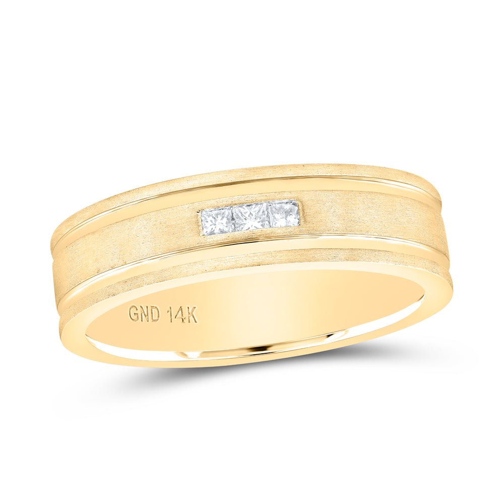 Luxurious 14kt Yellow Gold Men's Diamond Wedding Band Ring | Majestic Brilliance - Splendid Jewellery