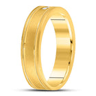 Luxurious 14kt Yellow Gold Men's Diamond Wedding Band Ring - Second Side View