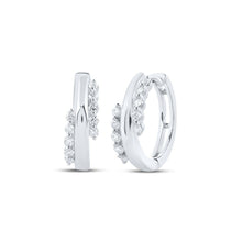 Load image into Gallery viewer, Luxurious Brilliance: 10kt White Gold Diamond Hoop Earrings - Splendid Jewellery