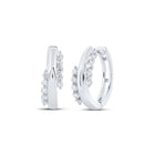 Luxurious Brilliance: 10kt White Gold Diamond Hoop Earrings - Splendid Jewellery