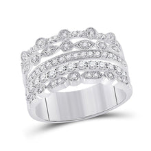 Load image into Gallery viewer, Luxurious White Gold Diamond Stacked Band Ring - Splendid Jewellery