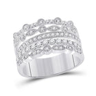 Luxurious White Gold Diamond Stacked Band Ring - Splendid Jewellery