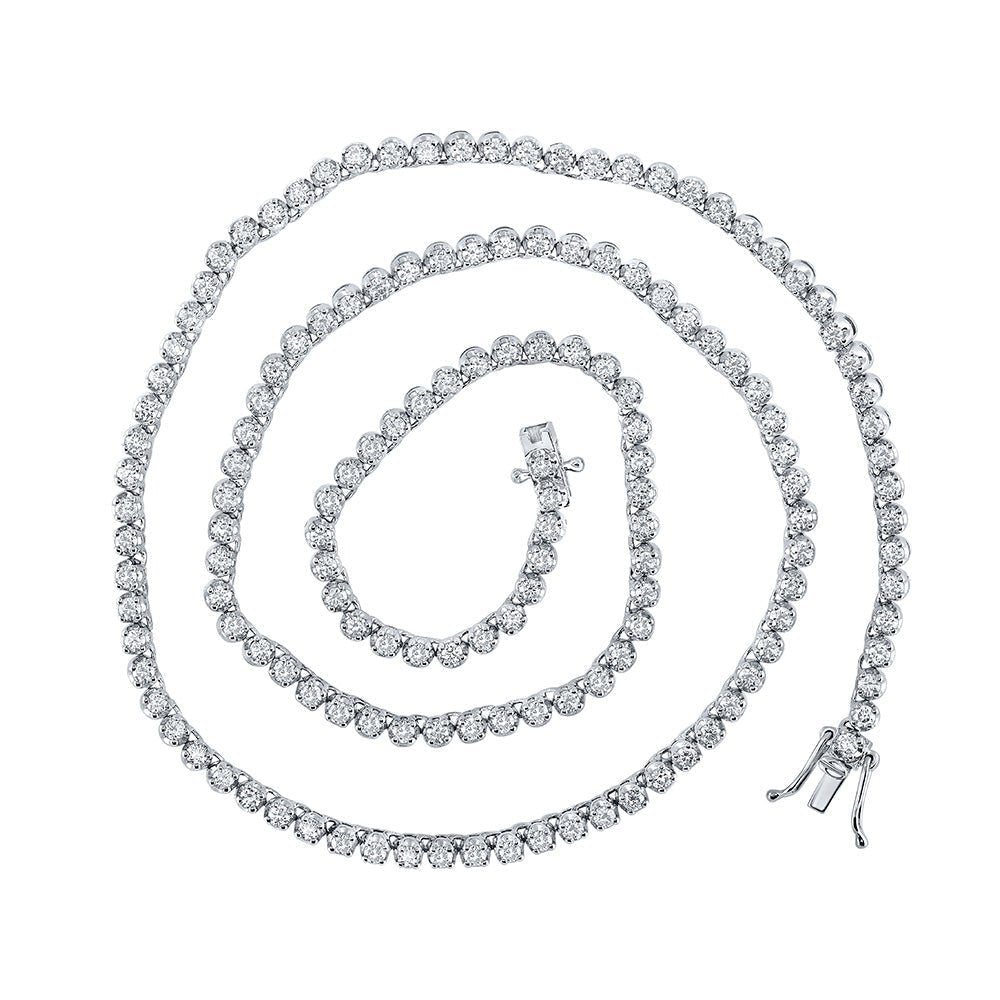 Luxury 10kt White Gold Round Diamond Tennis Chain Necklace for Men - 4 - 5/8 Cttw - Splendid Jewellery