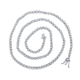 Luxury 10kt White Gold Round Diamond Tennis Chain Necklace for Men - 4 - 5/8 Cttw - Splendid Jewellery
