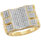 Luxury 10kt Yellow Gold Mens Diamond Cluster Ring - A Statement of Elegance and Style - Splendid Jewellery