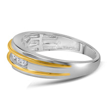 Load image into Gallery viewer, Luxury Brilliance: 10kt White Gold Men's Round Diamond Single Row Wedding Band Ring - Splendid Jewellery