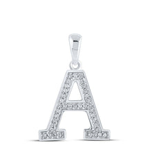 Load image into Gallery viewer, Luxury Initial Sparkle Pendant - 10kt White Gold &amp; Diamond Letter Necklace - Splendid Jewellery