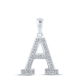 Luxury Initial Sparkle Pendant - 10kt White Gold & Diamond Letter Necklace - Splendid Jewellery