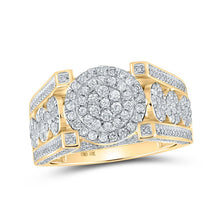 Load image into Gallery viewer, Majestic 10kt Yellow Gold Men's Round Diamond Cluster Ring 2 - 1/5 Cttw - Splendid Jewellery