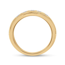 Load image into Gallery viewer, Majestic Brilliance: 10kt Yellow Gold Mens Round Diamond Wedding Anniversary Band Ring - Splendid Jewellery