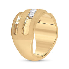 Load image into Gallery viewer, Majestic Brilliance: 10kt Yellow Gold Mens Round Diamond Wedding Anniversary Band Ring - Splendid Jewellery