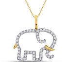 Majestic Gold Elephant Diamond Pendant - Splendid Jewellery