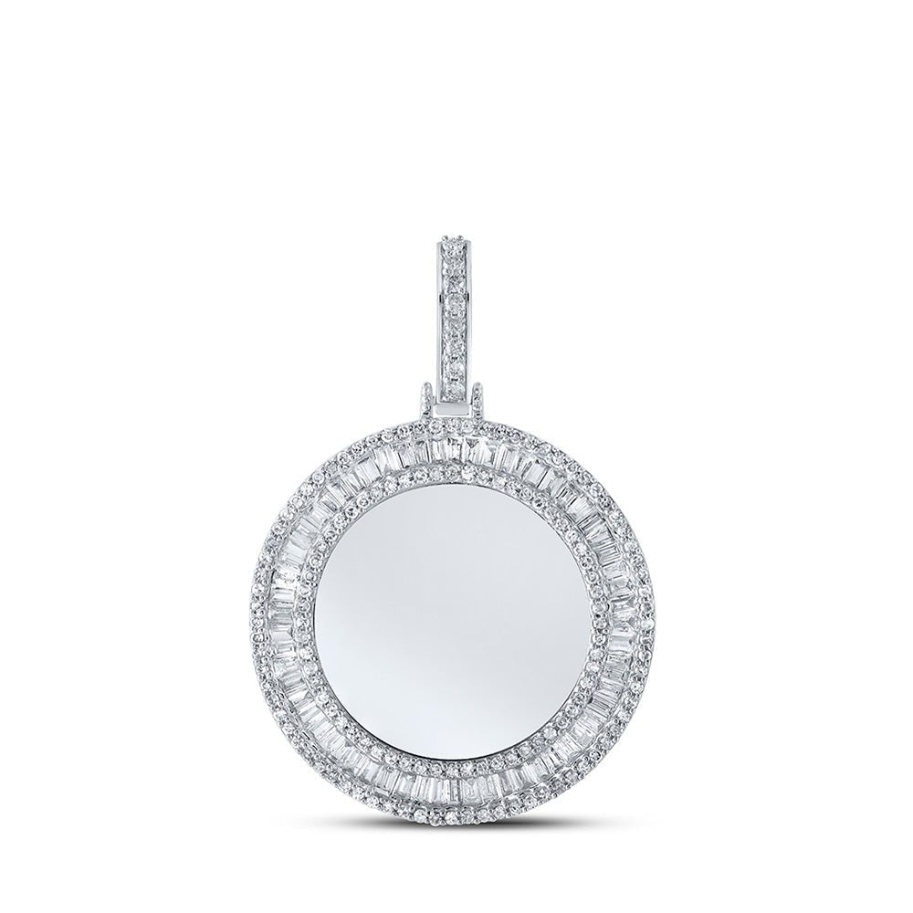 Majestic Men's Baguette Diamond Circle Memory Charm Pendant - Splendid Jewellery