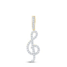 Melodic Harmony: 10kt Yellow Gold Diamond Treble Note Pendant - Splendid Jewellery