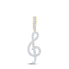Melodic Harmony: 10kt Yellow Gold Diamond Treble Note Pendant - Splendid Jewellery