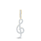 Melodic Harmony: 10kt Yellow Gold Diamond Treble Note Pendant product  Top View from Splendid Jewellery