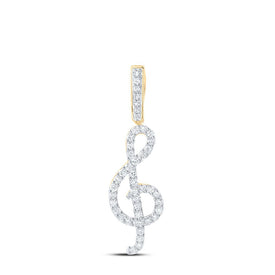 Melodic Harmony: 10kt Yellow Gold Diamond Treble Note Pendant product  Top View from Splendid Jewellery