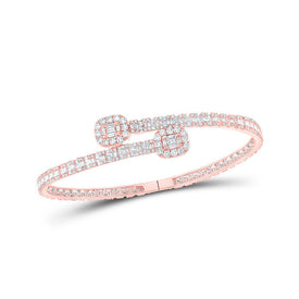 10kt Rose Gold Baguette Diamond Cuff Bracelet - A Stunning Statement Piece for Men - Alternate view 1 from Splendid Jewellery