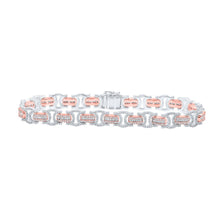 Load image into Gallery viewer, Exquisite 10kt Rose Gold Baguette and Round Diamond Link Bracelet - 3-3/4 Cttw - Alternate view 1 from Splendid Jewellery