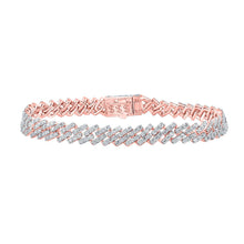 Load image into Gallery viewer, 10kt Rose Gold Diamond Link Bracelet - Luxurious Men&#39;s Jewelry Piece with 7-5/8 Ct.t.w. - Alternate view 1 from Splendid Jewellery
