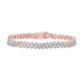 10kt Rose Gold Diamond Link Bracelet - Luxurious Men's Jewelry Piece with 7-5/8 Ct.t.w. - Alternate view 1 from Splendid Jewellery