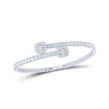 Load image into Gallery viewer, 10kt White Gold Baguette Diamond Cuff Bangle Bracelet - 4-1/4 Cttw | Splendid Jewellery - Alternate view 1 from Splendid Jewellery