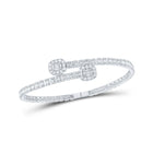 10kt White Gold Baguette Diamond Cuff Bangle Bracelet - 4-1/4 Cttw | Splendid Jewellery - Alternate view 1 from Splendid Jewellery
