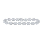 10kt White Gold Baguette and Round Diamond Link Bracelet - 4-1/2 Cttw - Alternate view 1 from Splendid Jewellery