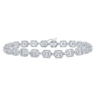 10kt White Gold Baguette and Round Diamond Link Bracelet - 4 Cttw - Alternate view 1 from Splendid Jewellery