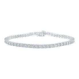 10kt White Gold Men's Diamond Link Bracelet - Captivating Elegance - Alternate view 1 from Splendid Jewellery