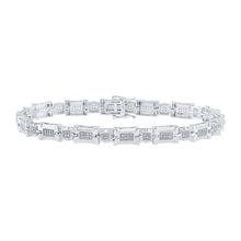 Load image into Gallery viewer, 10kt White Gold Men&#39;s Diamond Link Bracelet - Elegant and Timeless Sparkle - Alternate view 1 from Splendid Jewellery